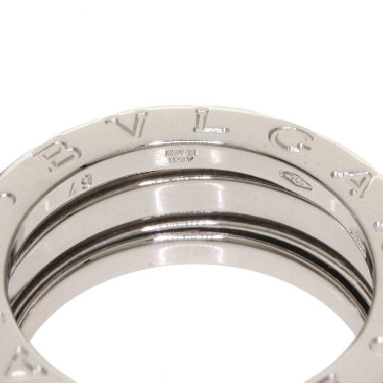 Pre Owned Bvlgari B.Zero1 18K White Gold Ring EU 49