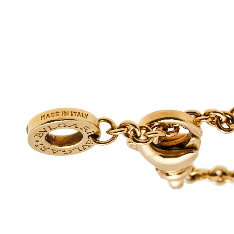Pre Owned Bvlgari B.Zero1 18K Three Tone Gold Station Bracelet