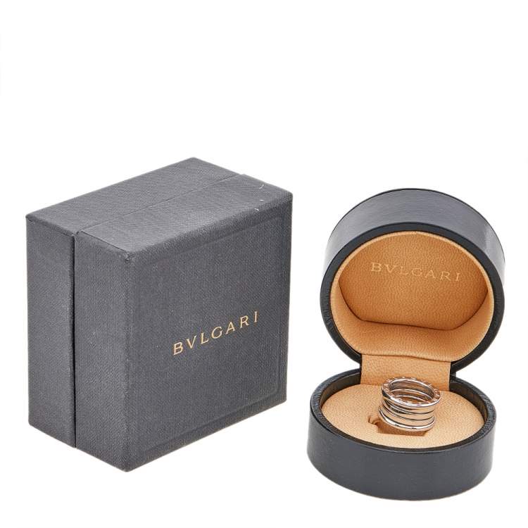 Pre Owned Bvlgari B.Zero1 18K White Gold 4- Band Ring Size 50