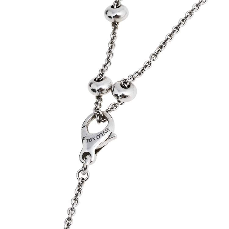 Pre Owned Bvlgari B.Zero1 18K White Gold Station Necklace