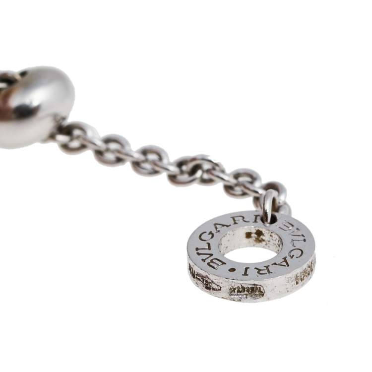 Pre Owned Bvlgari B.Zero1 18K White Gold Station Necklace