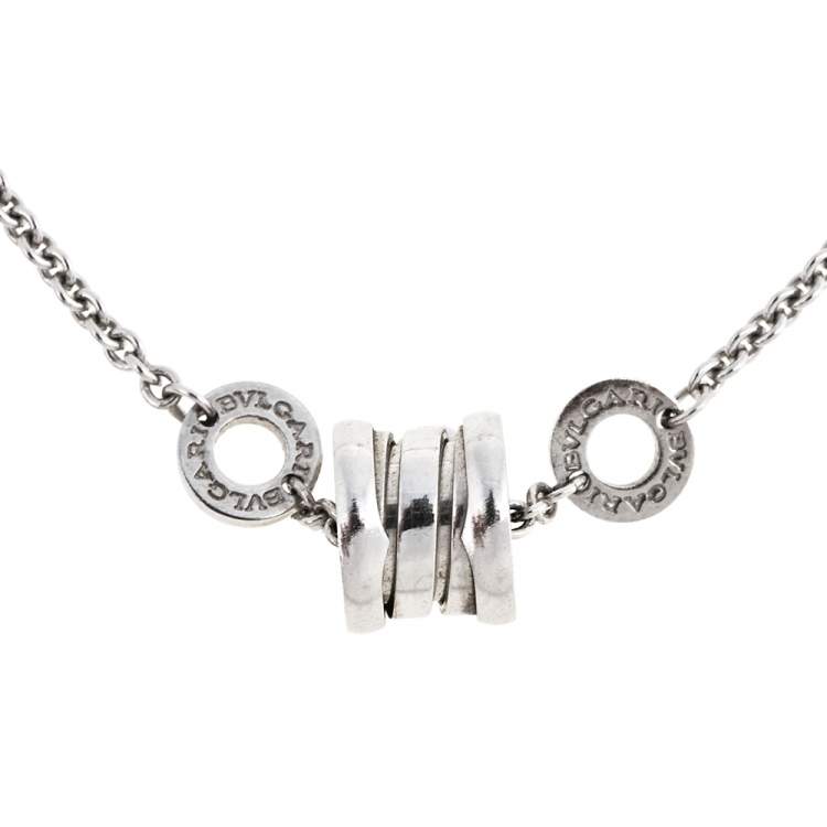 Pre Owned Bvlgari B.Zero1 18K White Gold Soft Station Bracelet