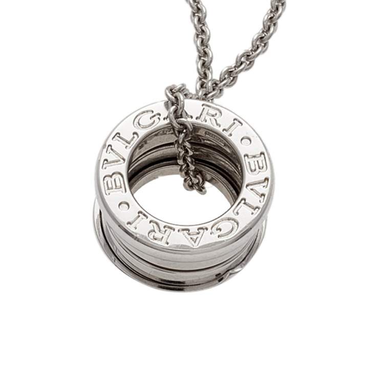Pre Owned Bvlgari B.Zero1 18K White Gold Pendant Necklace