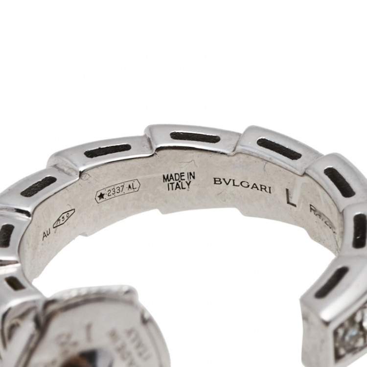 Pre Owned Bvlgari Serpenti Viper Diamond 18K White Gold Earrings 