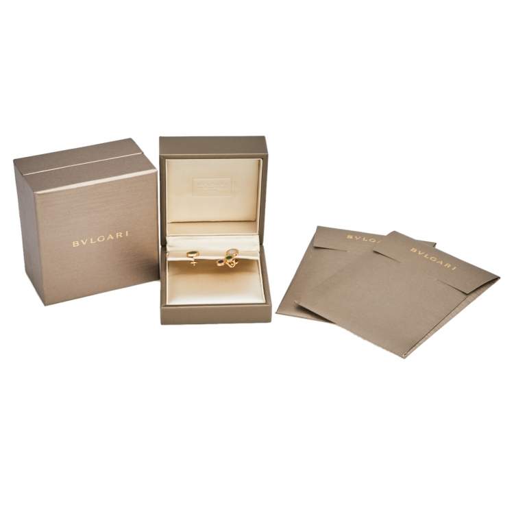 Pre Owned Bvlgari Multi Gemstone 18K Rose Gold Two Single Earrings