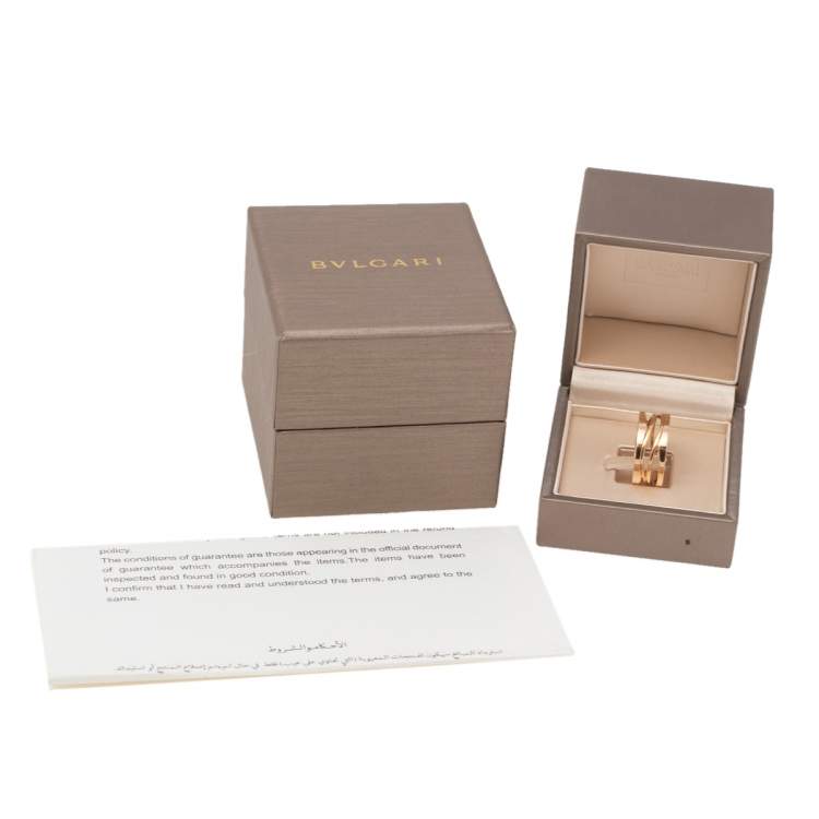 Pre Owned Bvlgari B.Zero1 18k Rose Gold Open Band Ring Size 57