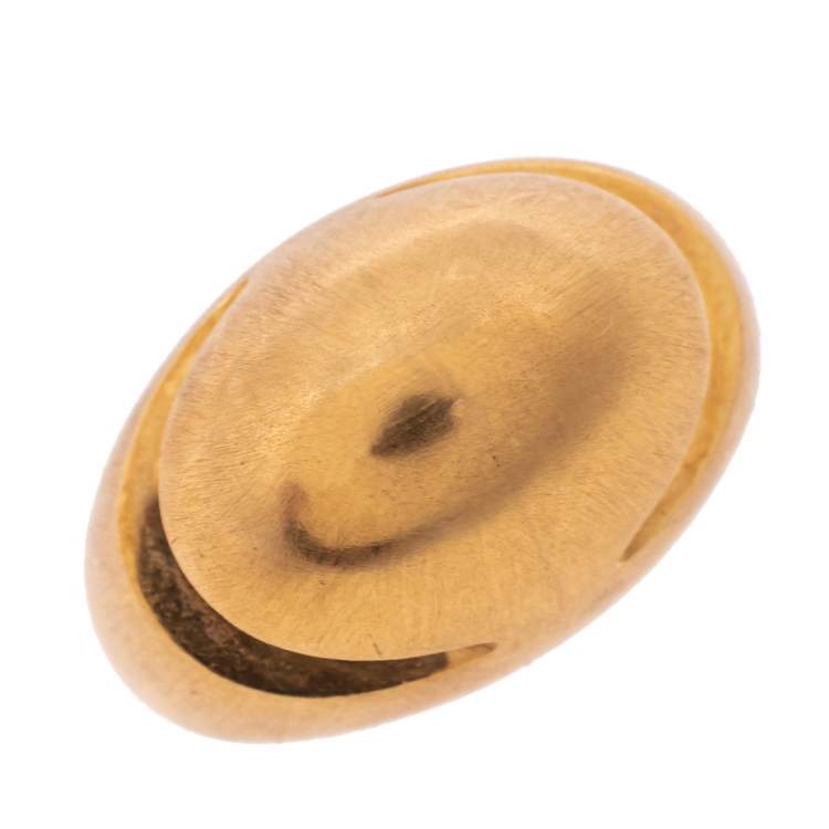 Pre Owned Bvlgari Fancy High Dome 18k Rose Gold Ring Size 51