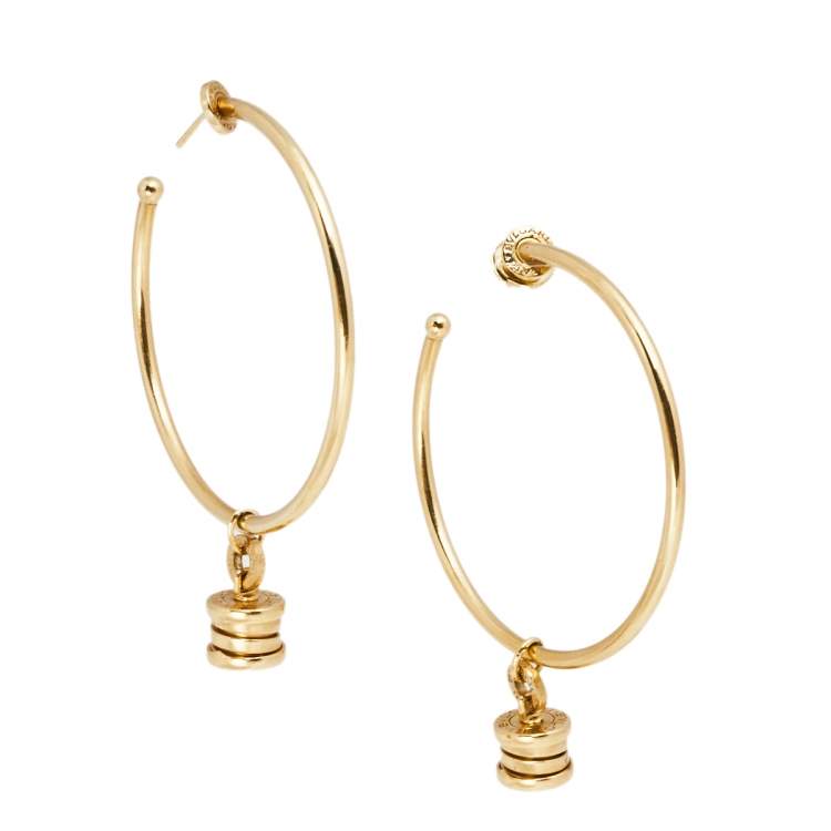 Pre Owned Bvlgari B.Zero1 18k Yellow Gold Hoop Earrings