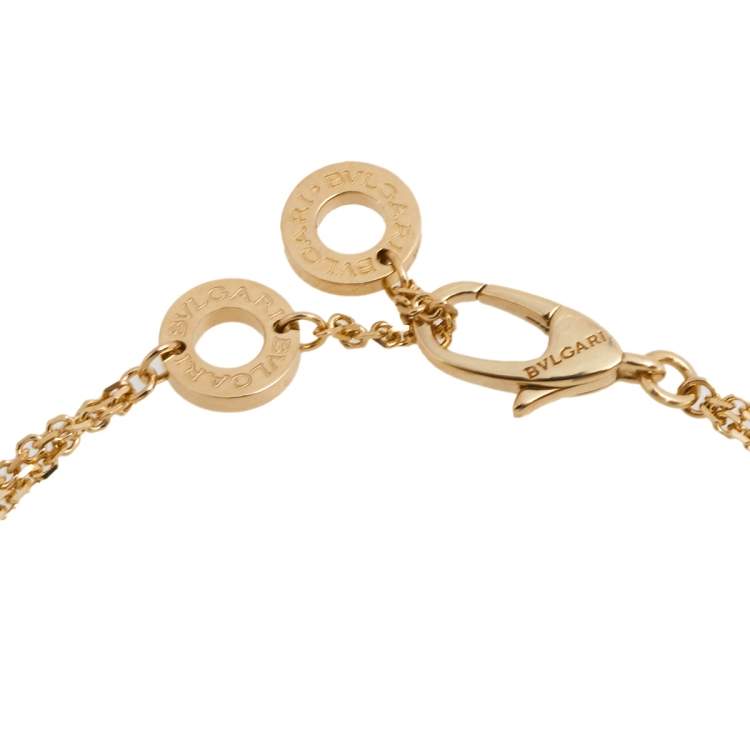 Pre Owned Bvlgari Divas' Dream Diamond 18K Yellow Gold Charm Bracelet M/L