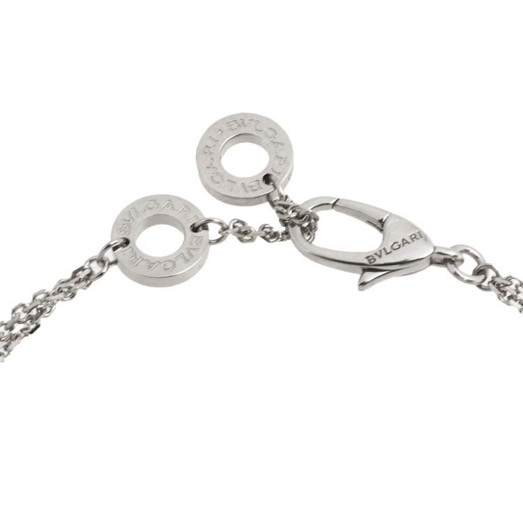 Pre Owned Bvlgari Divas' Dream Diamond 18k White Gold Charm Bracelet S/M