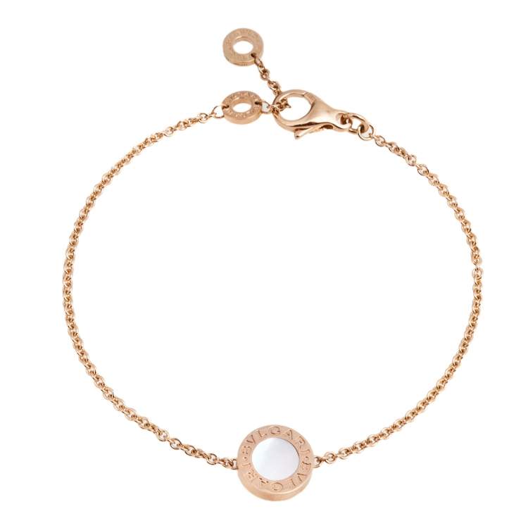 Bvlgari Bvlgari Mother of Pearl Carnelian 18K Rose Gold Bracelet M/L ...