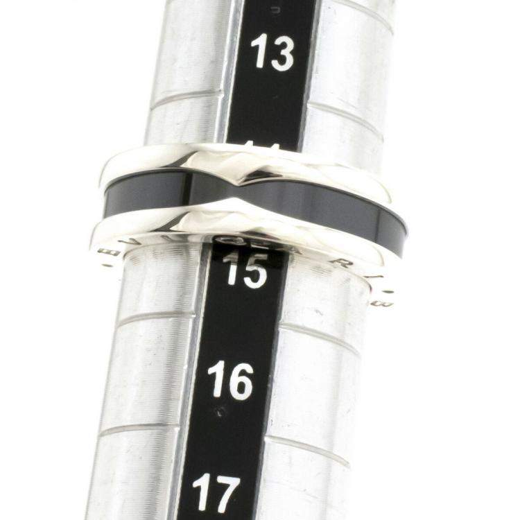 Pre Owned BVLGARI B-zero1 Save the Children Sterling Silver Ceramic Ring EU 55