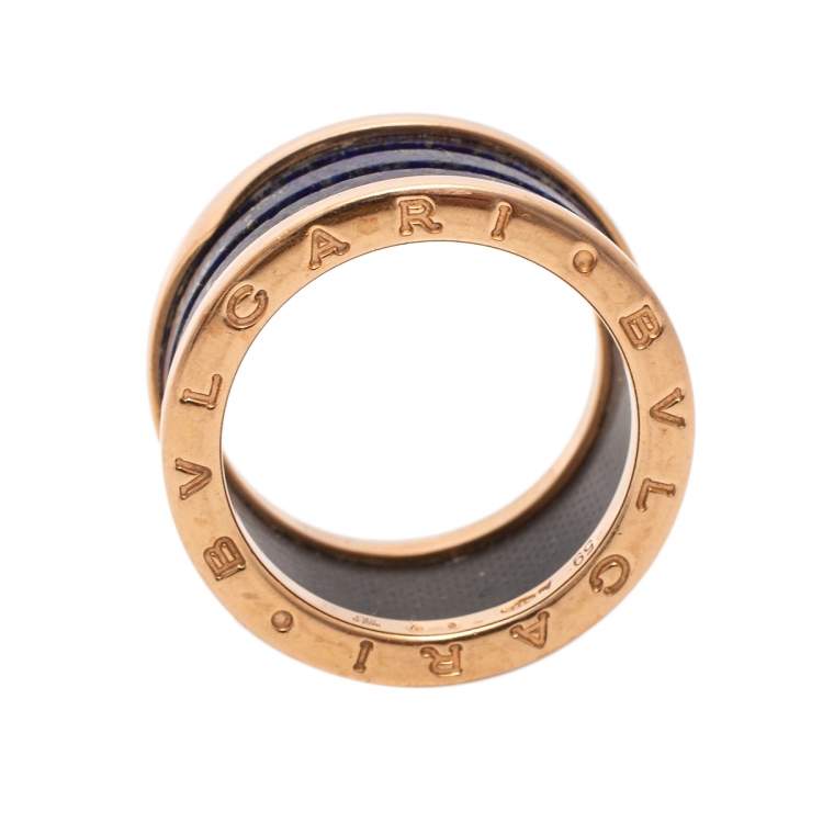 مملوكة مسبقًا Bvlgari B.Zero1 Lapis Lazuli 18K Rose Gold Band Ring Size 59
