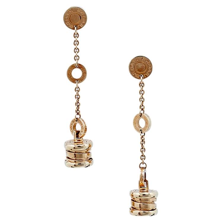 Pre Owned Bvlgari B.Zero1 18K Rose Gold Dangle Earrings