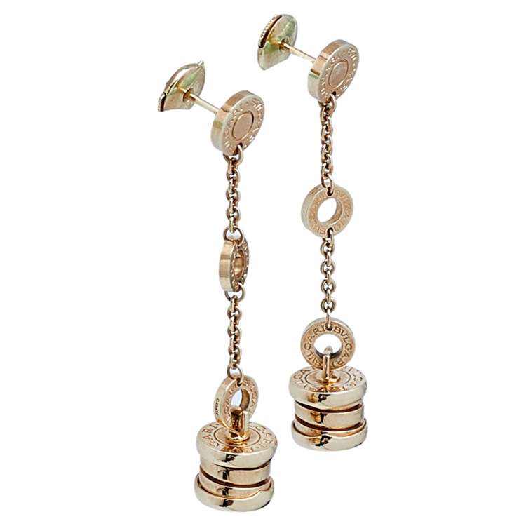 Pre Owned Bvlgari B.Zero1 18K Rose Gold Dangle Earrings