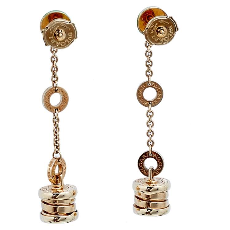 Pre Owned Bvlgari B.Zero1 18K Rose Gold Dangle Earrings