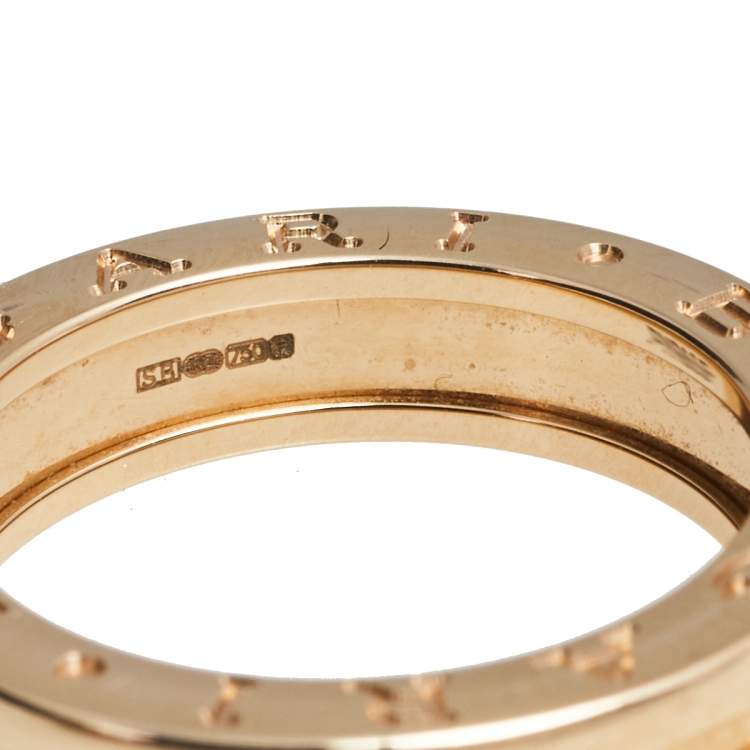 Pre Owned Bvlgari B.Zero1 18k Rose Gold Band Ring Size 53