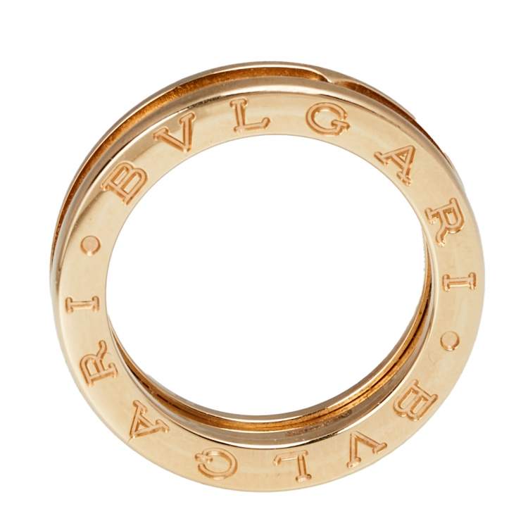 Pre Owned Bvlgari B.Zero1 18k Rose Gold Band Ring Size 53