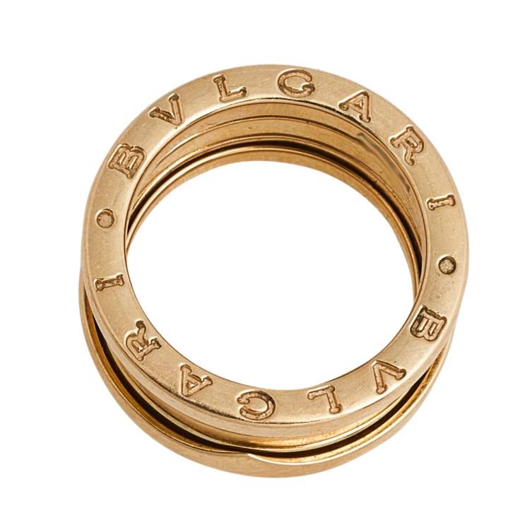 Pre Owned Bvlgari B.Zero1 18K Rose Gold 3-Band Ring Size 52