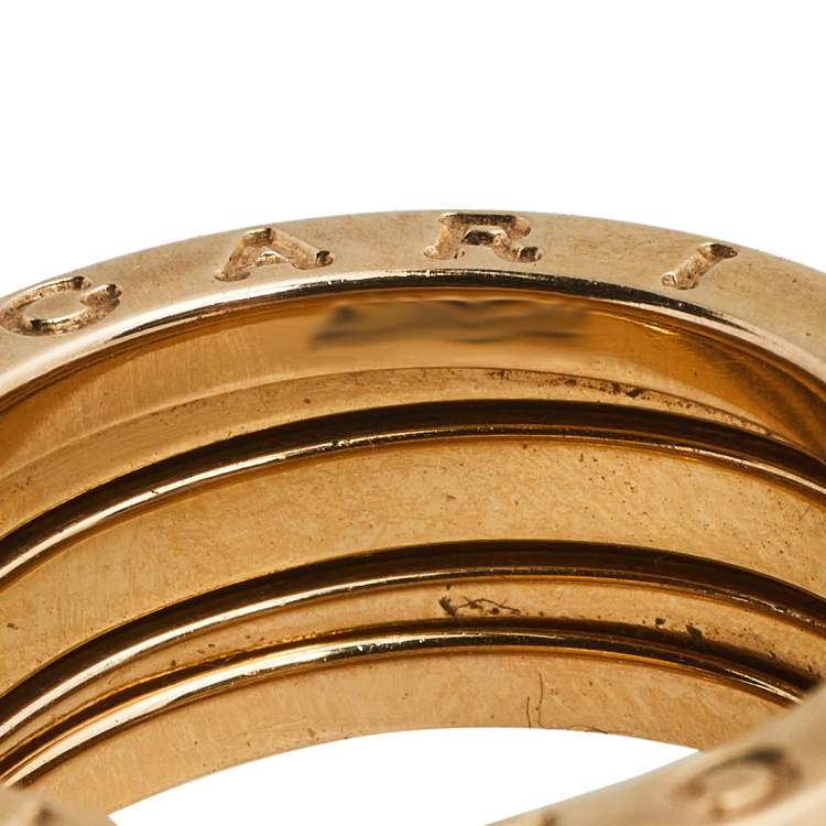 Pre Owned Bvlgari B.Zero1 18K Rose Gold 3-Band Ring Size 52