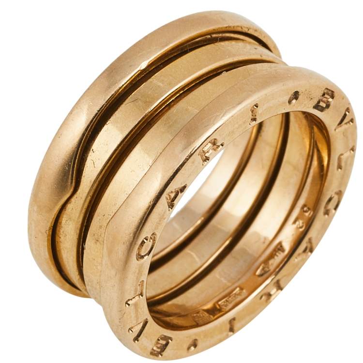Pre Owned Bvlgari B.Zero1 18K Rose Gold 3-Band Ring Size 52