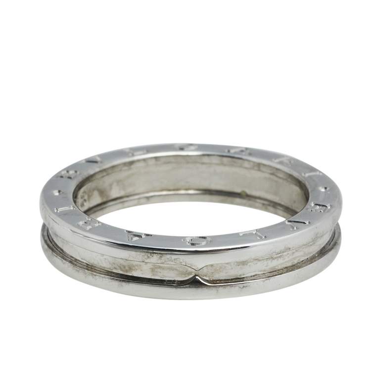 Pre Owned Bvlgari B.Zero1 18K White Gold 1-Band Ring Size 60