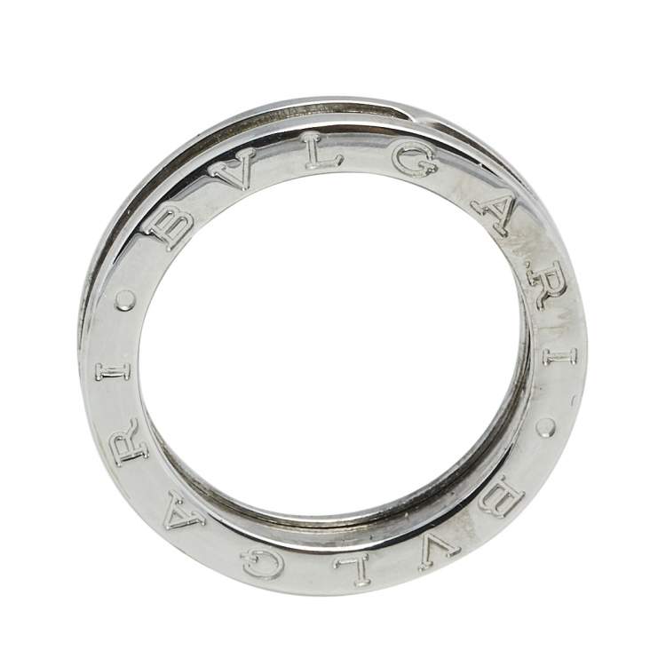 Pre Owned Bvlgari B.Zero1 18K White Gold 1-Band Ring Size 60