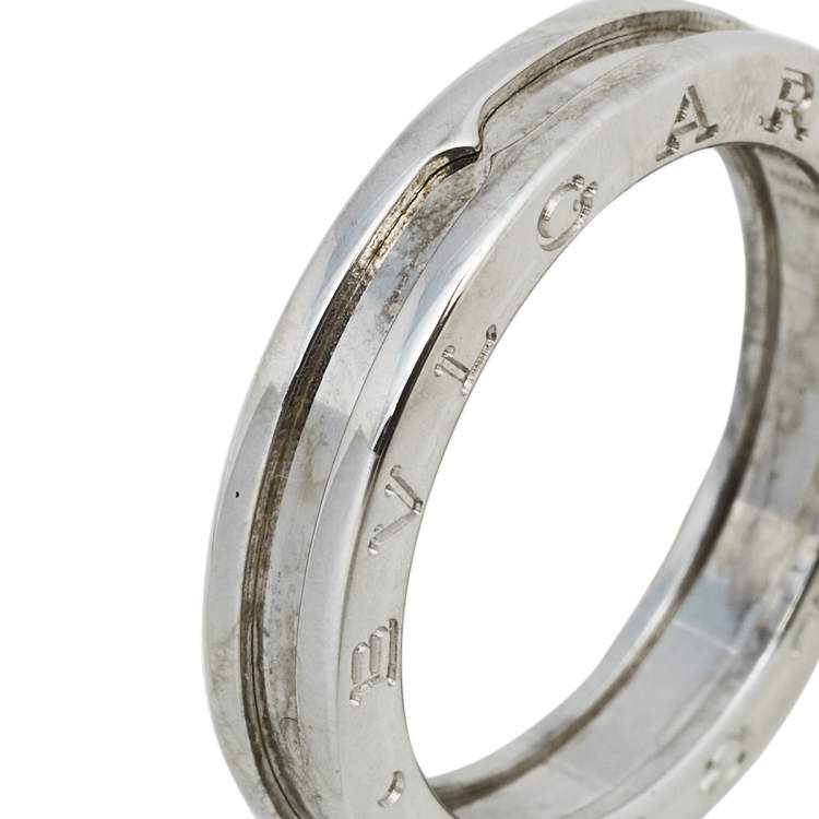 Pre Owned Bvlgari B.Zero1 18K White Gold 1-Band Ring Size 60