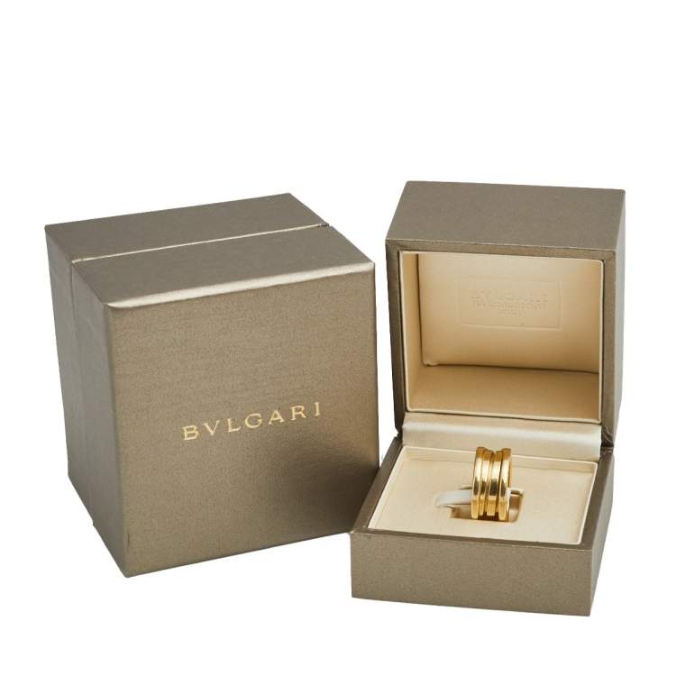 Pre Owned Bvlgari B.Zero1 18k Yellow Gold 3 Band Ring Size 51