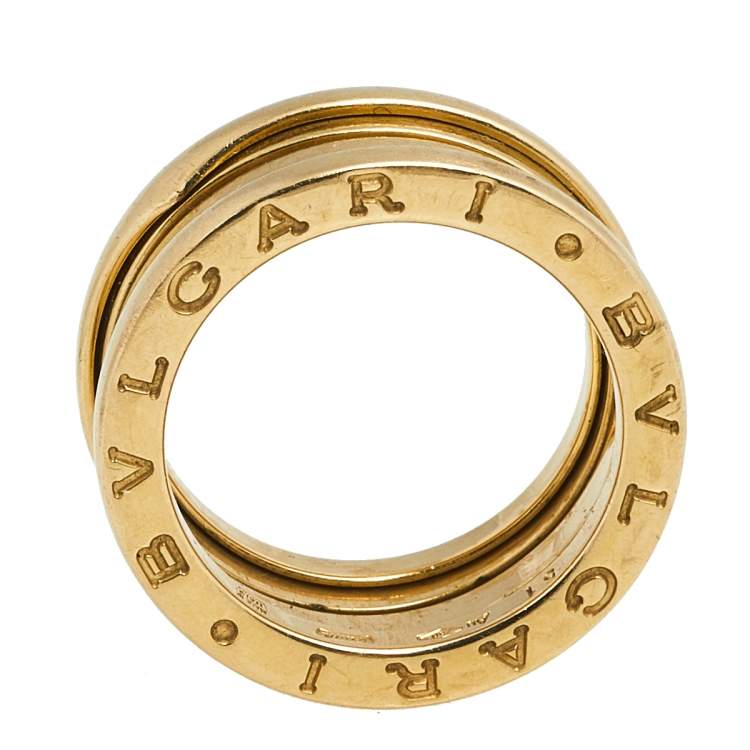 Pre Owned Bvlgari B.Zero1 18k Yellow Gold 3 Band Ring Size 51