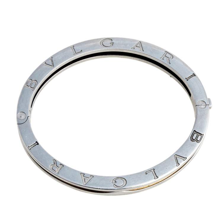 Pre Owned Bvlgari B.Zero1 18k Yellow Gold and Stainless Steel Bangle Bracelet