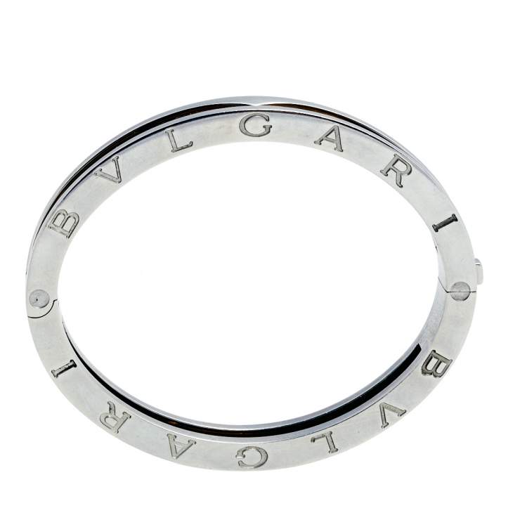 Pre Owned Bvlgari B.Zero1 18k Yellow Gold and Stainless Steel Bangle Bracelet
