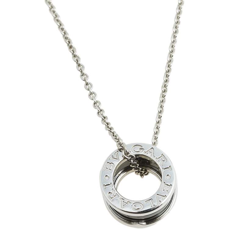 Pre Owned Bvlgari Save The Children B.zero1 Ceramic Silver Pendant Necklace