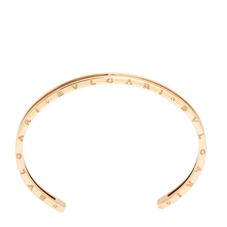 Pre Owned Bvlgari B.Zero1 18k Rose Gold Open Cuff Bracelet SM