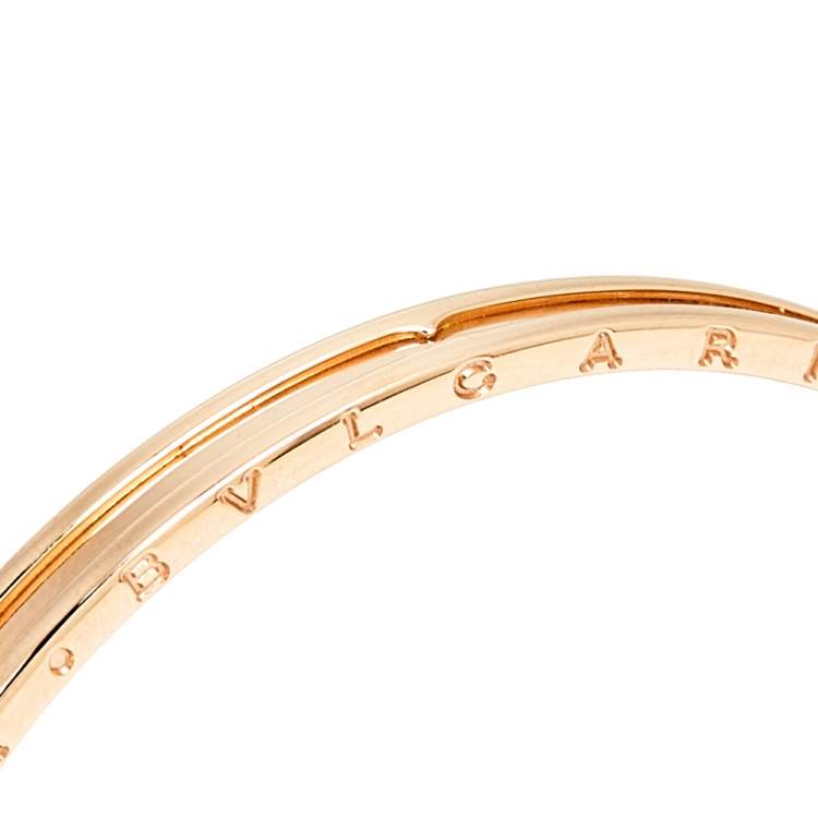 Pre Owned Bvlgari B.Zero1 18k Rose Gold Open Cuff Bracelet SM