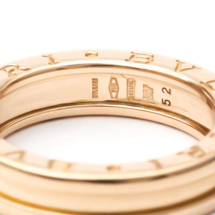 Pre Owned Bvlgari B.Zero1 18K Rose Gold Ring EU 52