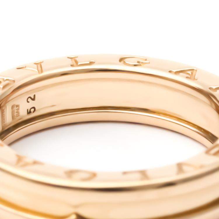 Pre Owned Bvlgari B.Zero1 18K Rose Gold Ring EU 52