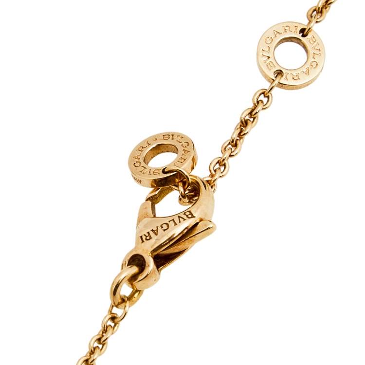 Pre Owned Bvlgari B.Zero1 White Ceramic 18k Rose Gold Pendant Necklace