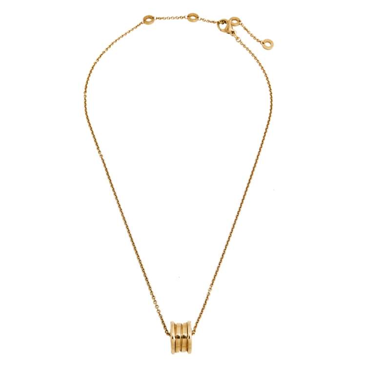 Pre Owned Bvlgari B.Zero1 18K Rose Gold Small Round Pendant Necklace