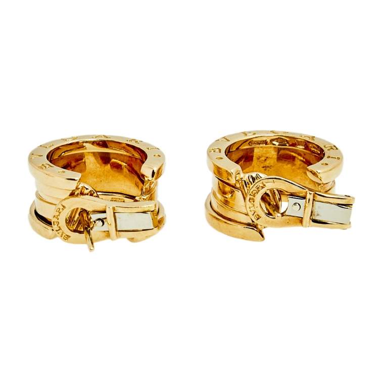 Pre Owned Bvlgari B.Zero1 18k Yellow Gold Hoop Earrings