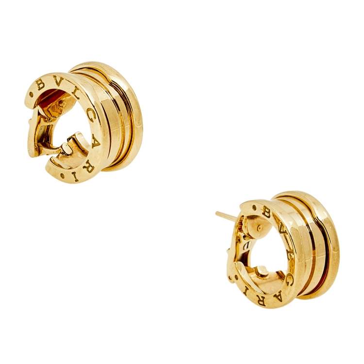 Pre Owned Bvlgari B.Zero1 18k Yellow Gold Hoop Earrings