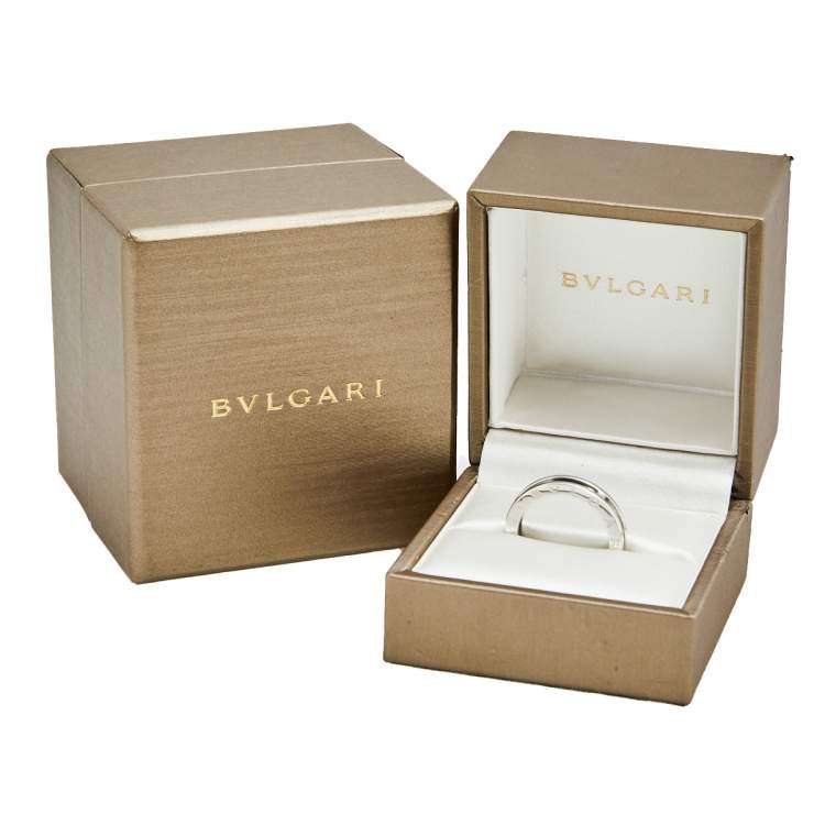 Pre Owned Bvlgari B.Zero1 18k White Gold 1 Band Ring Size 57