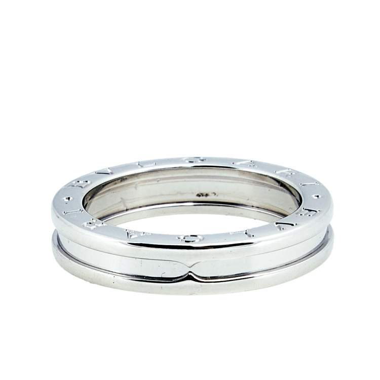 Pre Owned Bvlgari B.Zero1 18k White Gold 1 Band Ring Size 57