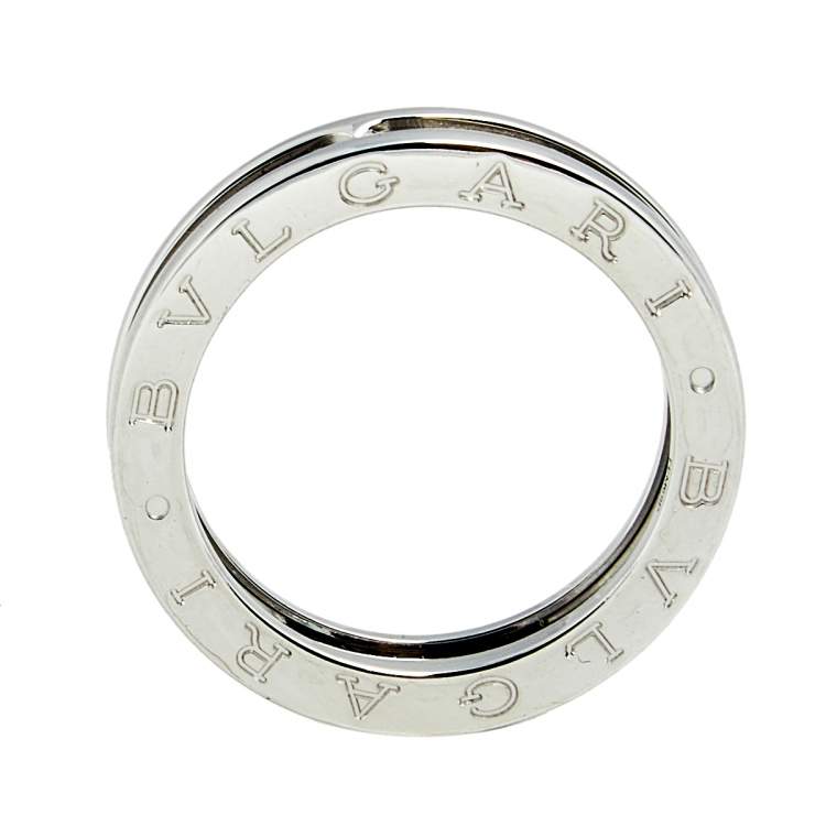 Pre Owned Bvlgari B.Zero1 18k White Gold 1 Band Ring Size 57