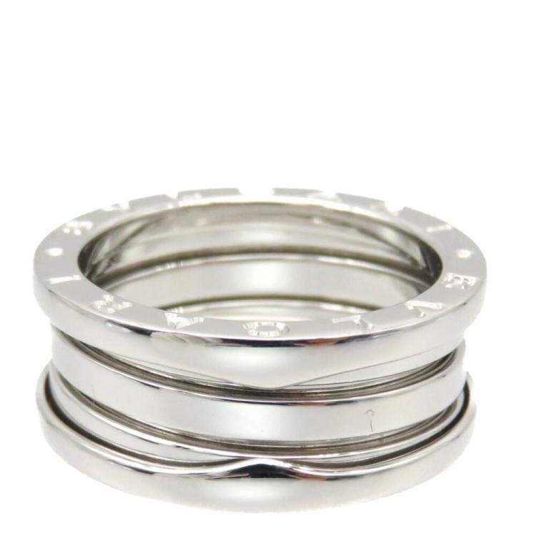 Pre Owned Bvlgari B.Zero1 3-Band 18K White Gold Ring EU 53