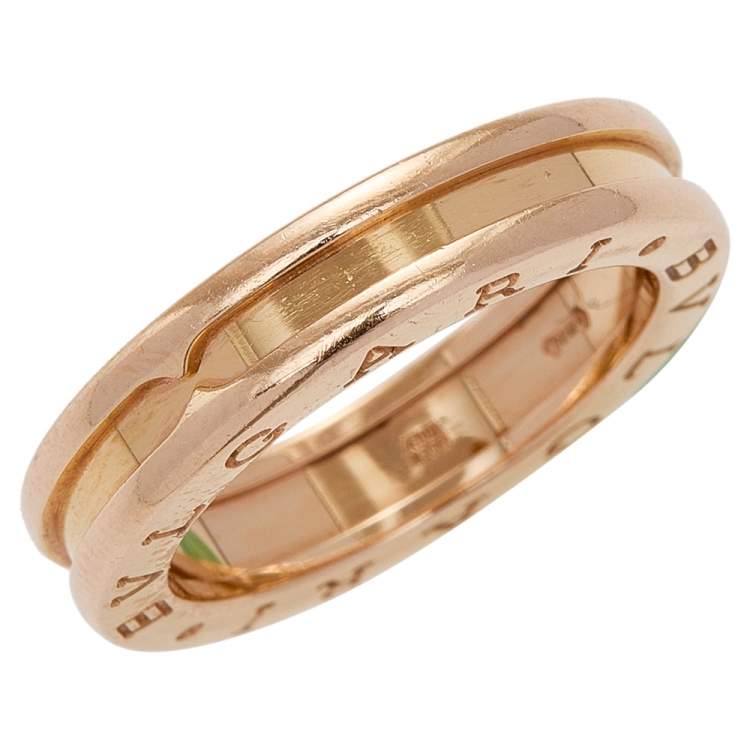Pre Owned Bvlgari B.Zero1 18k Rose Gold Single Band Ring Size 54
