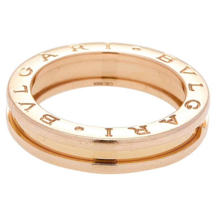 Pre Owned Bvlgari B.Zero1 18k Rose Gold Single Band Ring Size 54