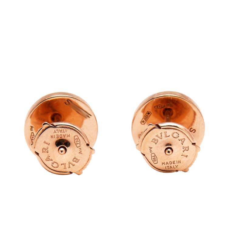 Pre Owned Bvlgari Bvlgari Diamonds 18k Rose Gold Stud Earrings
