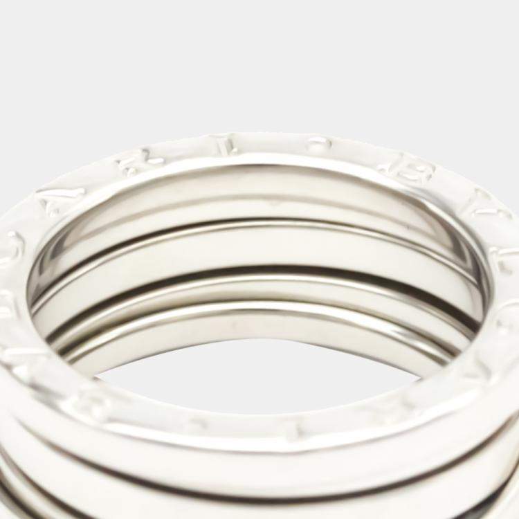 Pre Owned Bvlgari B.zero1 18K White Gold Ring EU 52