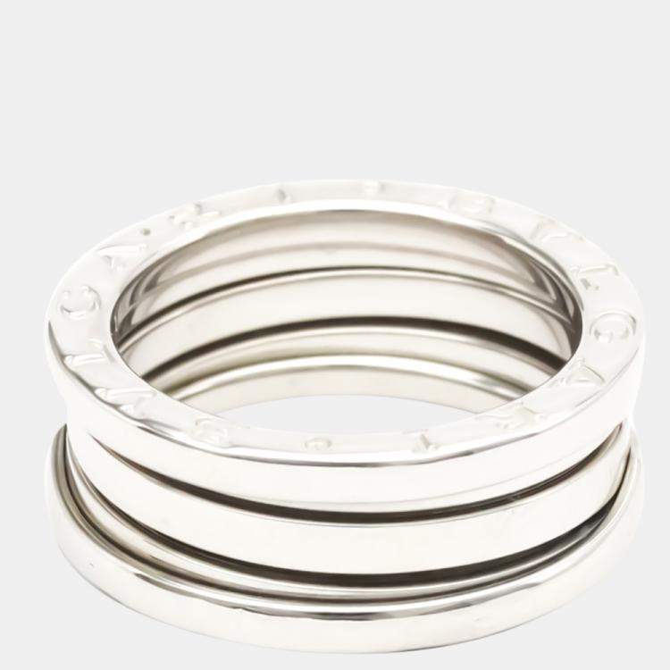 Pre Owned Bvlgari B.zero1 18K White Gold Ring EU 52